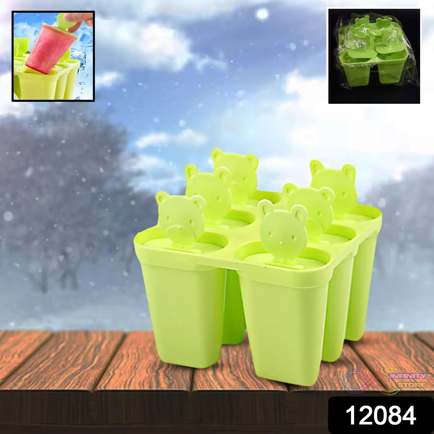 Plastic 6 Grid / Compartment Popsicle Ice Cream Mold (1 Pc) - infinityexculsivestore.com