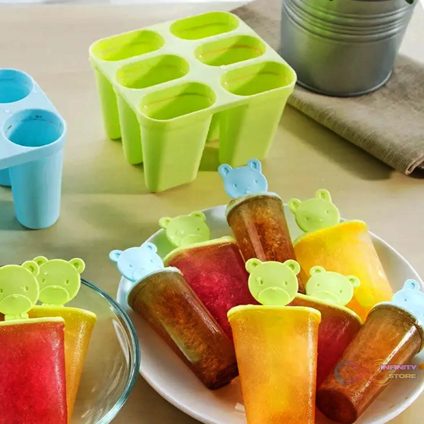 Plastic 6 Grid / Compartment Popsicle Ice Cream Mold (1 Pc) - infinityexculsivestore.com