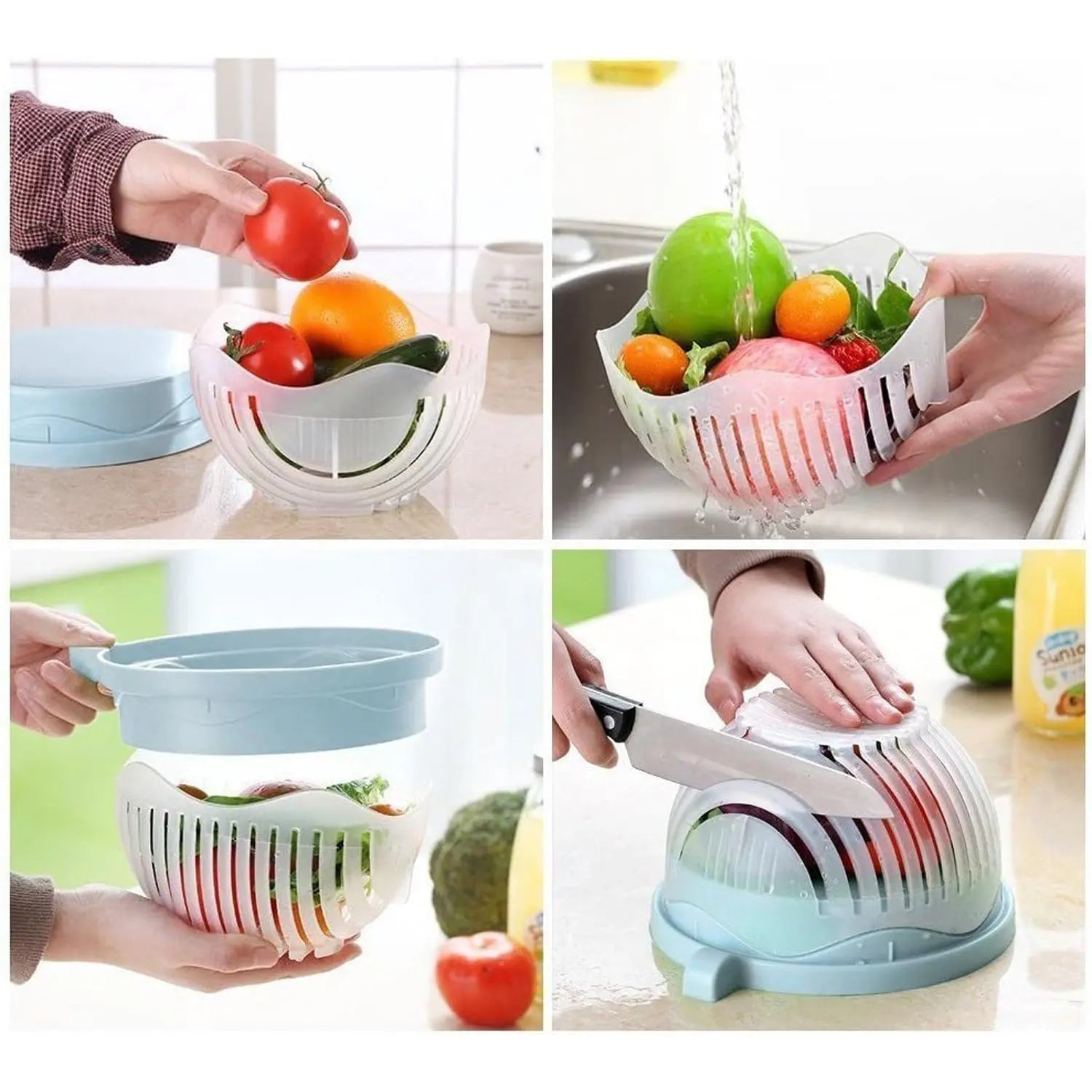 Plastic 60 Seconds Salad Cutter Salad Maker Salad Bow (1 Pc) - infinityexculsivestore.com