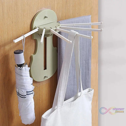 Plastic 7 - in - 1 Multifunction Retractable Wall - Mounted Pull - Out Hanger Rack Without Punching Hooks Up for Kitchen Bathroom - infinityexculsivestore.com