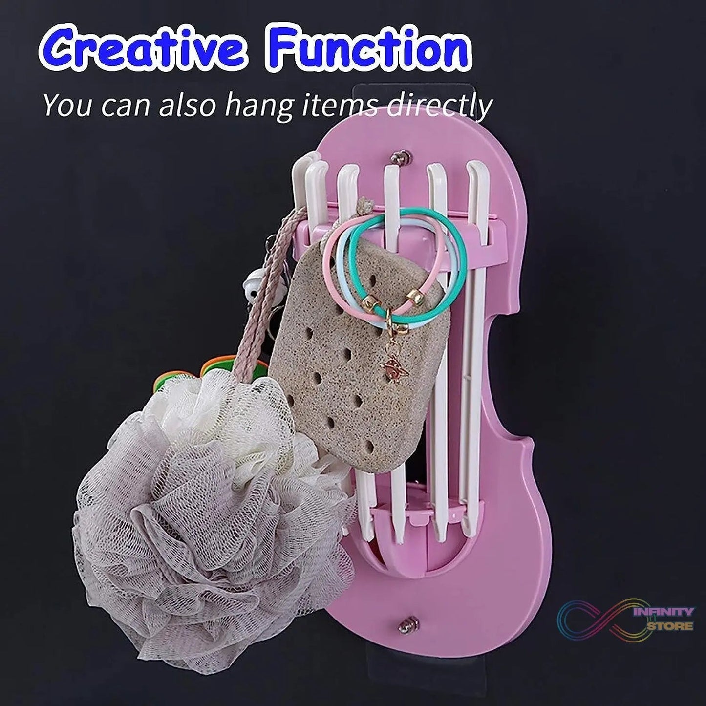 Plastic 7 - in - 1 Multifunction Retractable Wall - Mounted Pull - Out Hanger Rack Without Punching Hooks Up for Kitchen Bathroom - infinityexculsivestore.com