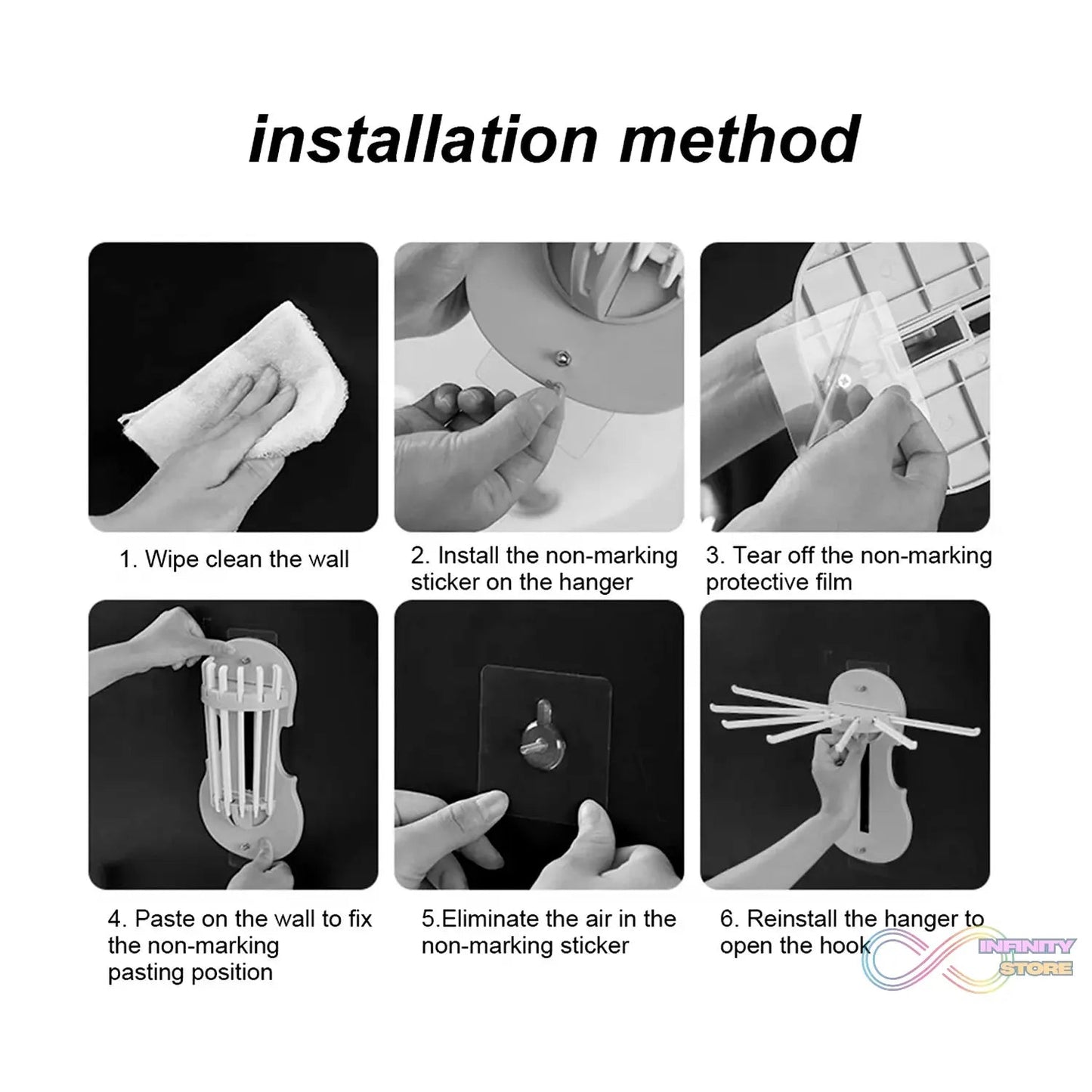 Plastic 7 - in - 1 Multifunction Retractable Wall - Mounted Pull - Out Hanger Rack Without Punching Hooks Up for Kitchen Bathroom - infinityexculsivestore.com