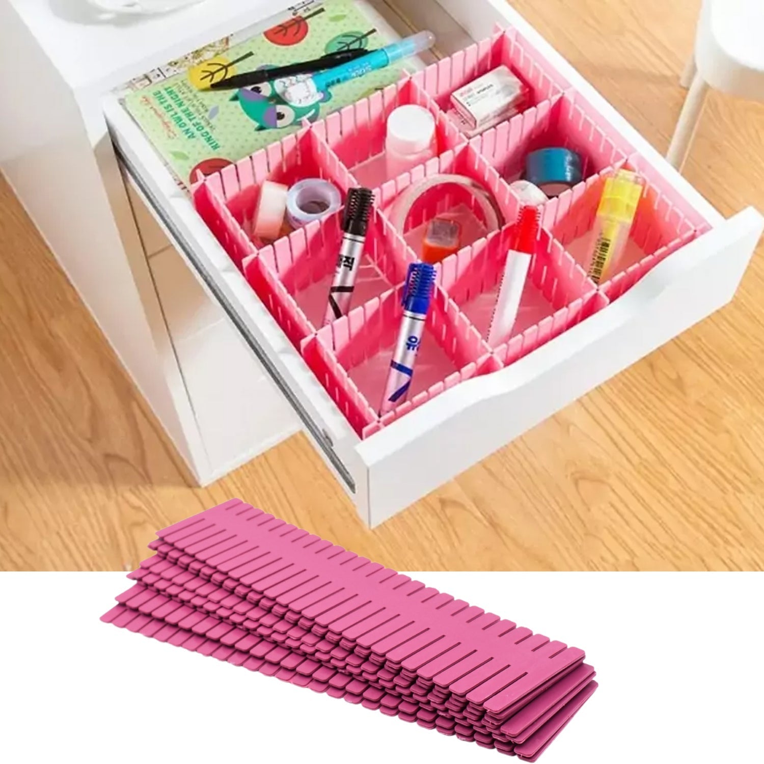 Plastic Adjustable Grid Drawer Dividers Organizers Closet Straps For Home And Kitchen Drawer Use - infinityexculsivestore.com