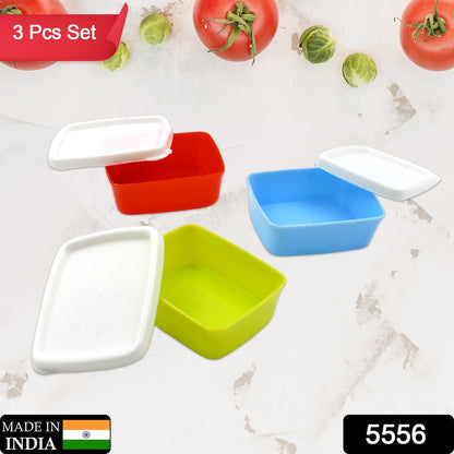 Plastic Airtight Containers Set, Small Plastic Container Set, Rectangular Plastic Food, Pickle, Fridge Containers Multicolor Kitchen Storage Container (3 Pcs Set) - infinityexculsivestore.com