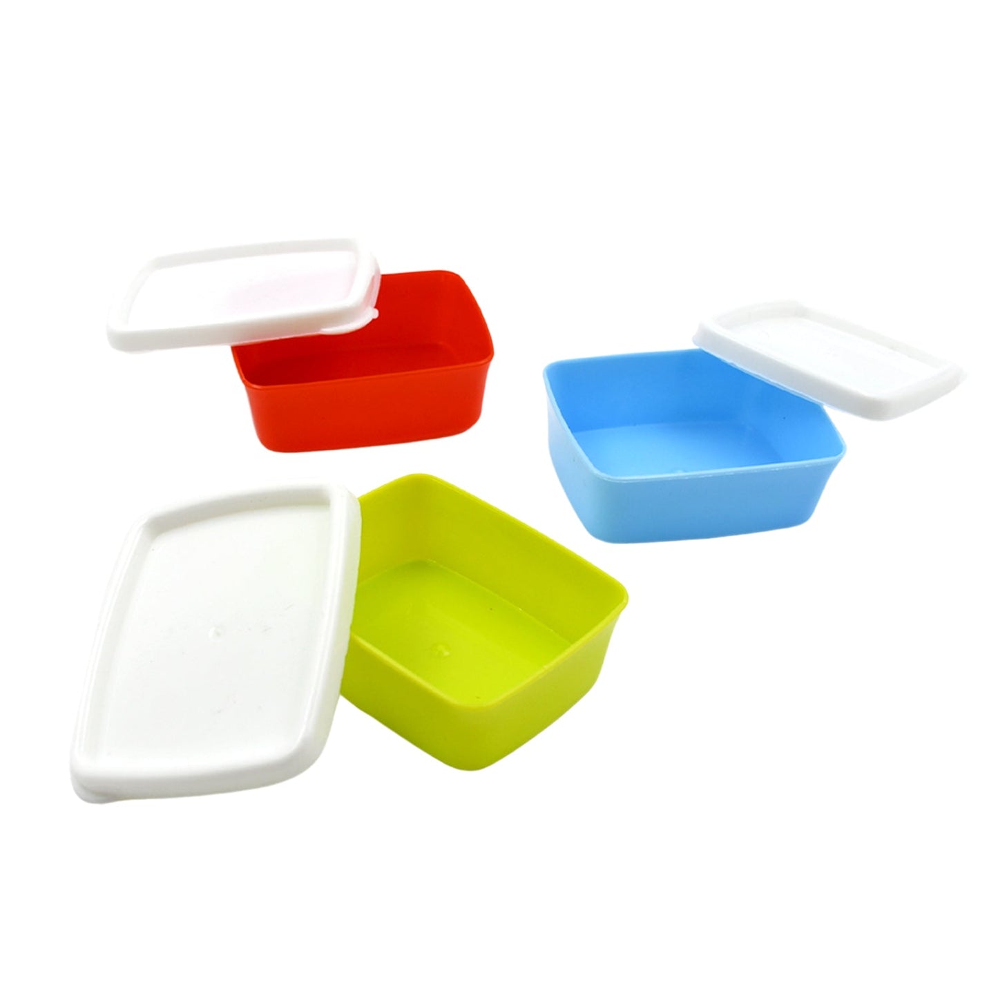 Plastic Airtight Containers Set, Small Plastic Container Set, Rectangular Plastic Food, Pickle, Fridge Containers Multicolor Kitchen Storage Container (3 Pcs Set) - infinityexculsivestore.com