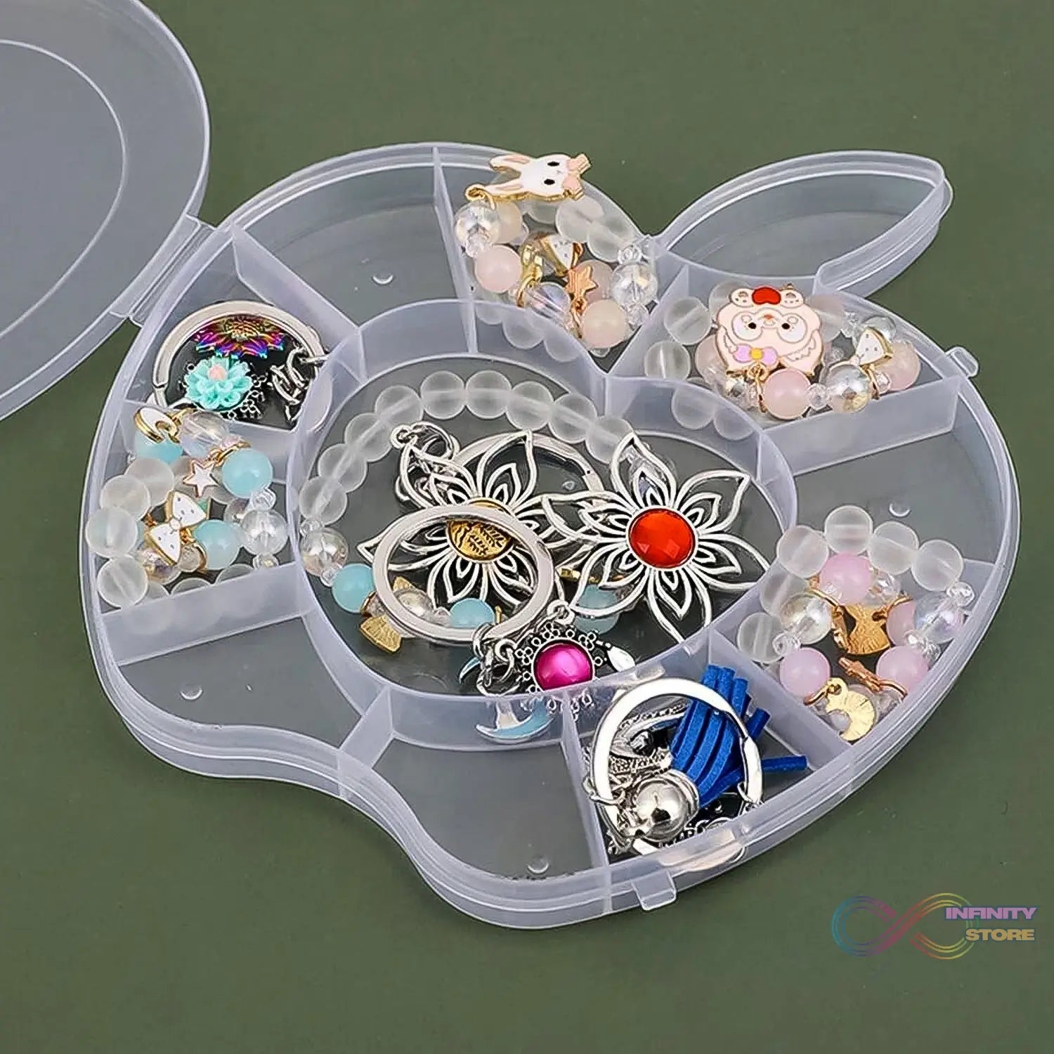 Plastic Apple Shape Jewellery Storage Box (1 Pc) - infinityexculsivestore.com