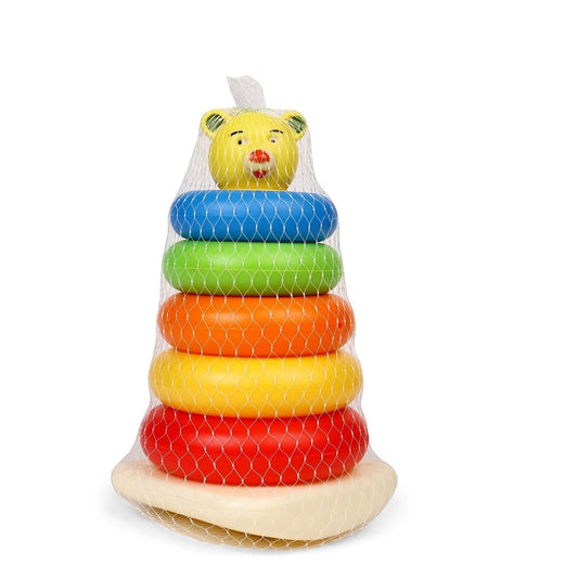 Plastic Baby Kids Teddy Stacking Ring Jumbo Stack Up Educational Toy 5pc - infinityexculsivestore.com