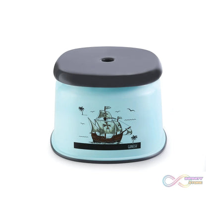 Bathroom accessories set, 6 pieces, including bucket, dustbin, mug, stool, soap case, and tub, multiple angles.