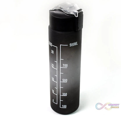 Plastic Black Motivational Water Bottle with Straw (900 ML) - infinityexculsivestore.com