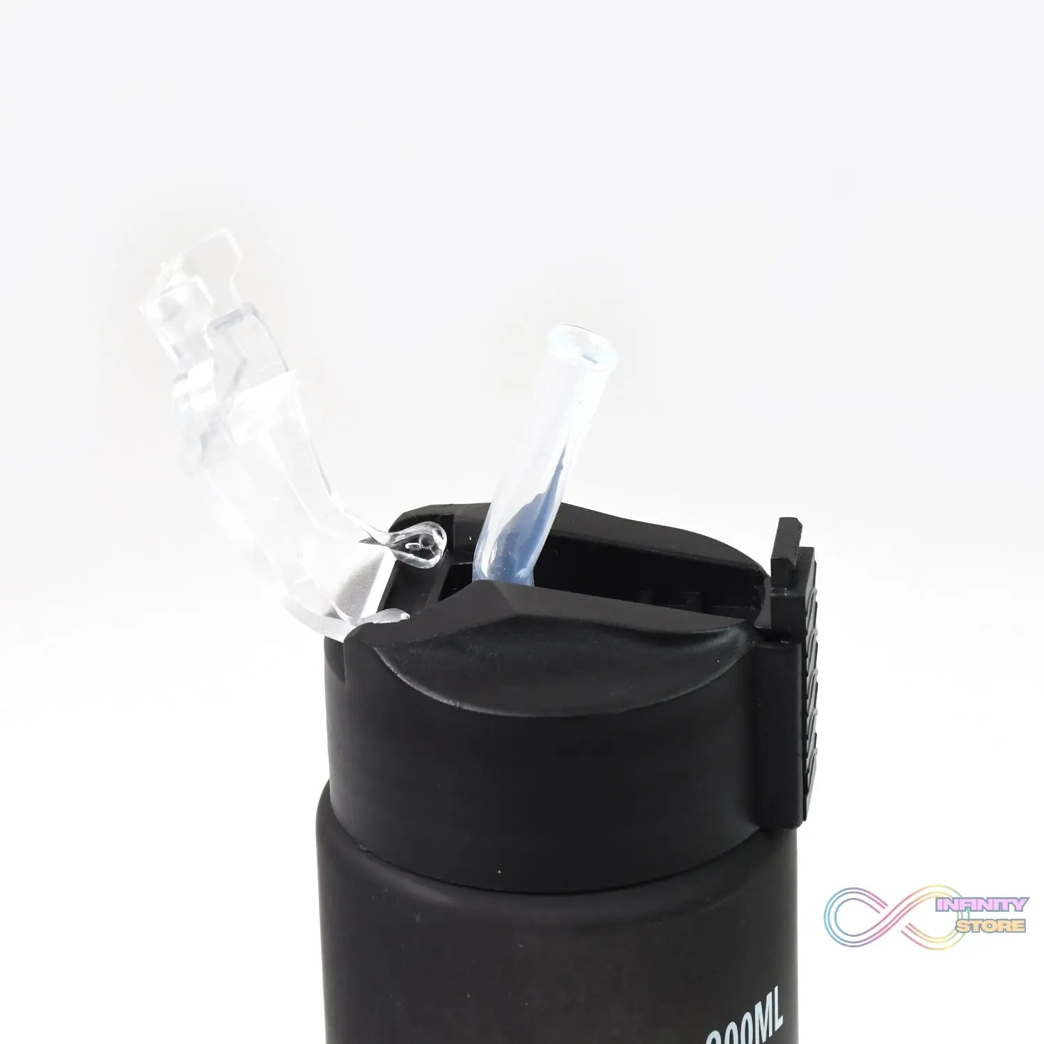 Plastic Black Motivational Water Bottle with Straw (900 ML) - infinityexculsivestore.com
