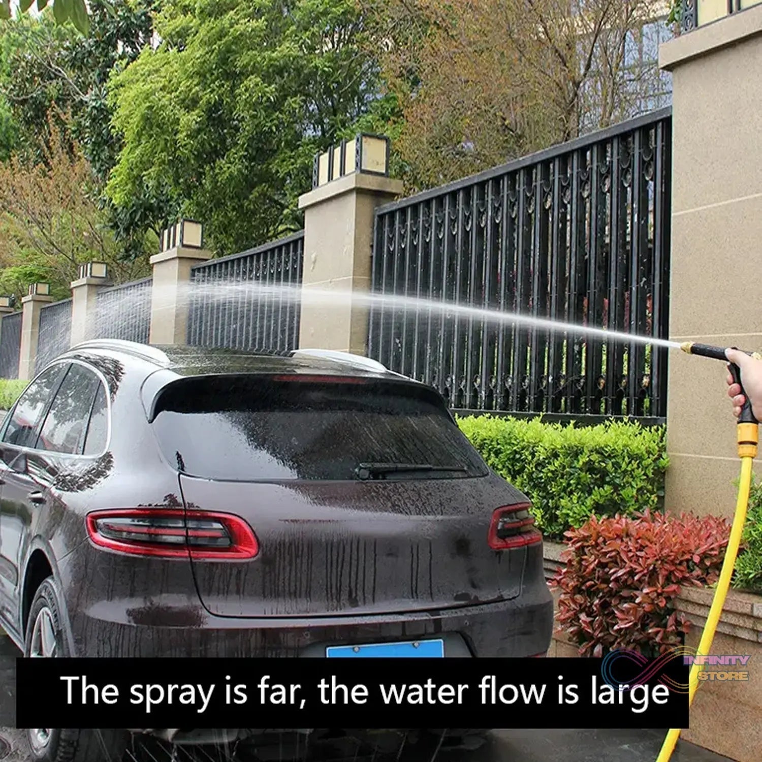 Plastic Body, Metal Trigger & Brass Nozzle Water Spray Gun For Water Pipe | Non - Slip | Comfortable Grip | Multiple Spray Modes | Ideal Pipe Nozzle For Car Wash, Gardening,& Other Uses - infinityexculsivestore.com
