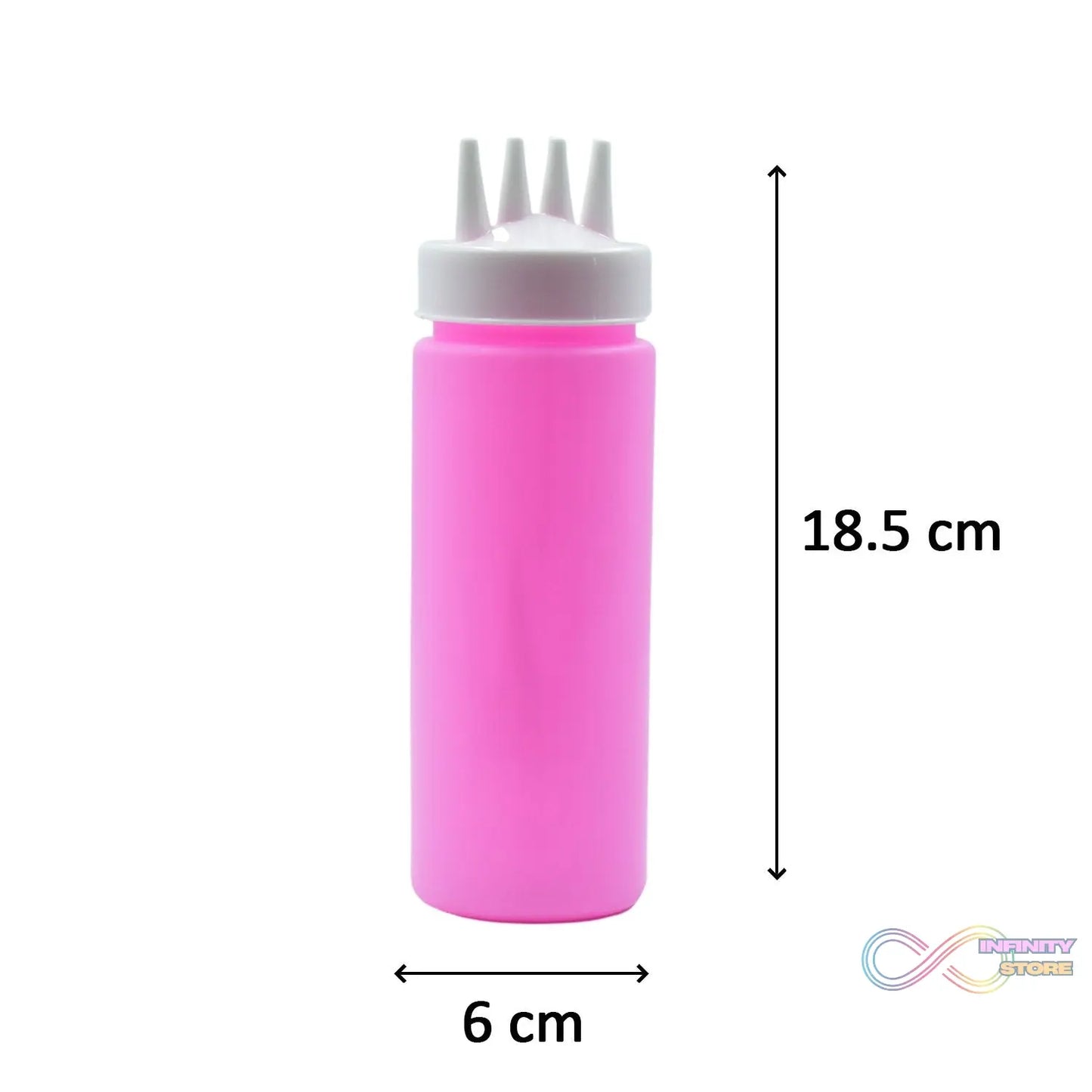 Side view of the bottles with three nozzles, emphasizing their design for easy use and refill