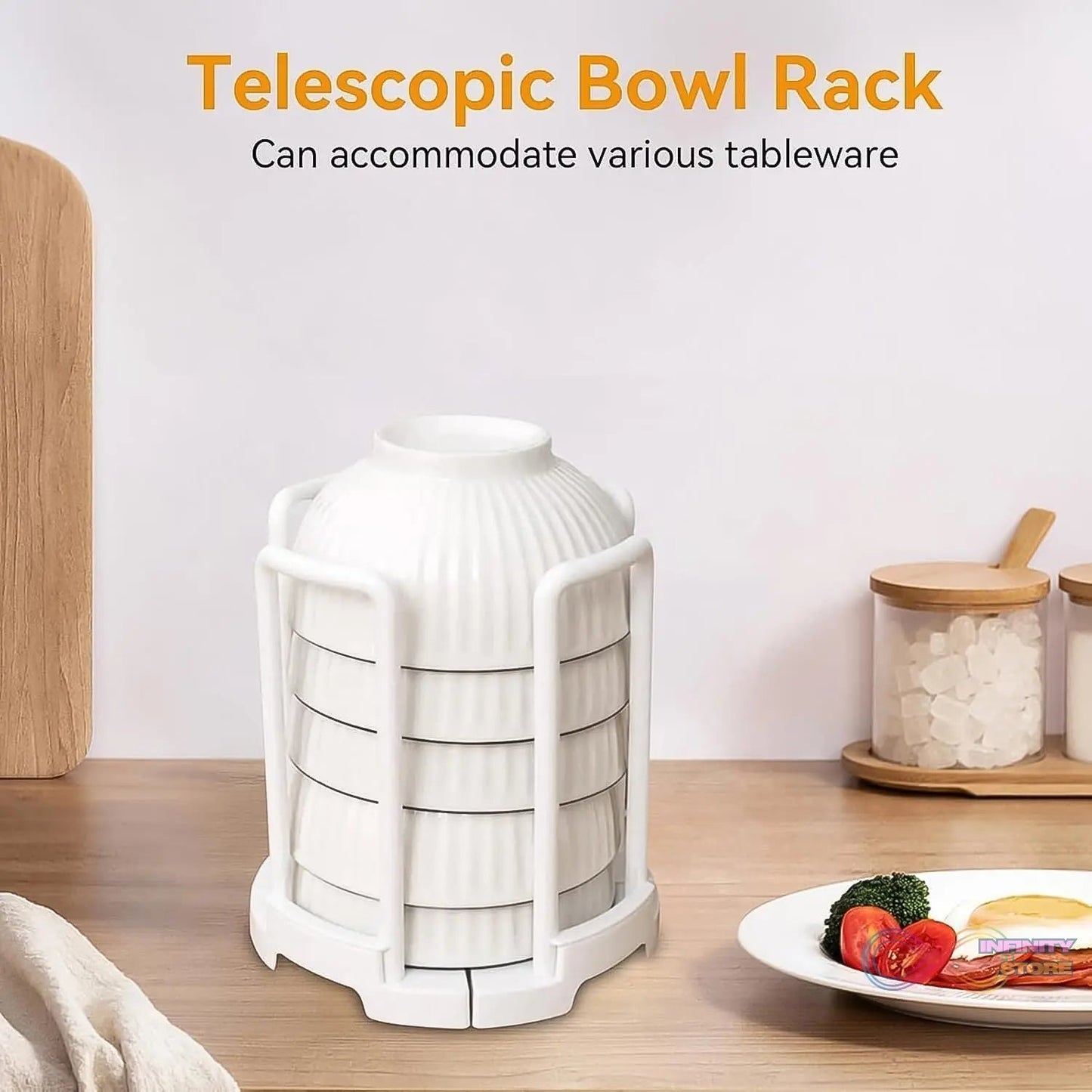 Plastic Bowl Holder Bowl Organizer Drain Rack (1 Pc) - infinityexculsivestore.com