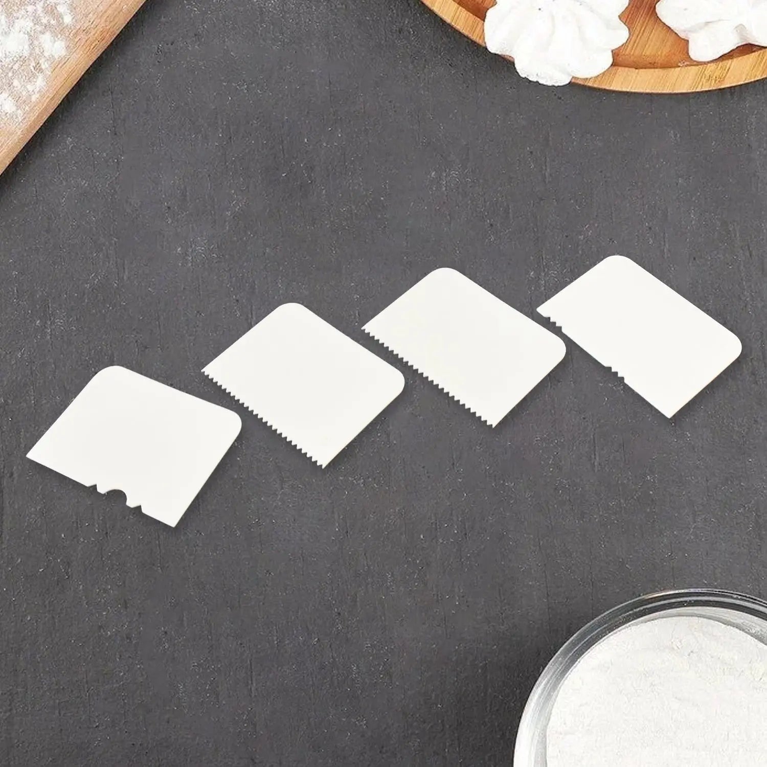 Plastic Cake Scraper Cake Decorating Pastry Baking Tool (4 Pcs Set) - infinityexculsivestore.com