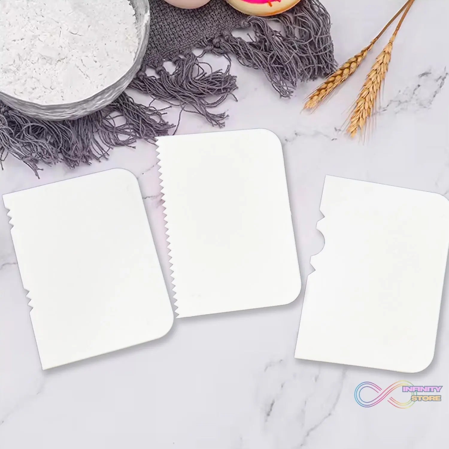 Plastic Cake Scraper Cake Decorating Pastry Baking Tool (4 Pcs Set) - infinityexculsivestore.com