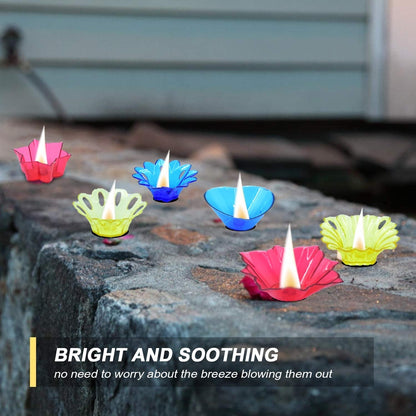 Plastic Candle Cup with Multi Shape Diwali Diya Cup (Multicolor) (12 Pcs Set) - infinityexculsivestore.com