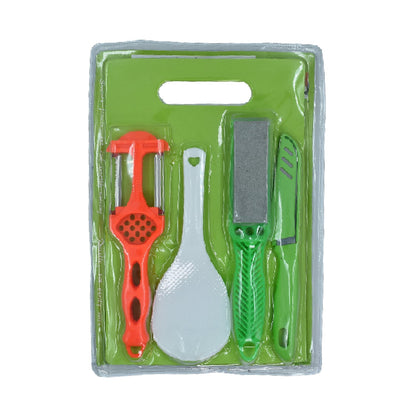 Plastic Chopping Board with Knife Set and Scissor And Wine Stainless Steel And Plastic Kitchen item Multipurpose cutting vegetables - infinityexculsivestore.com