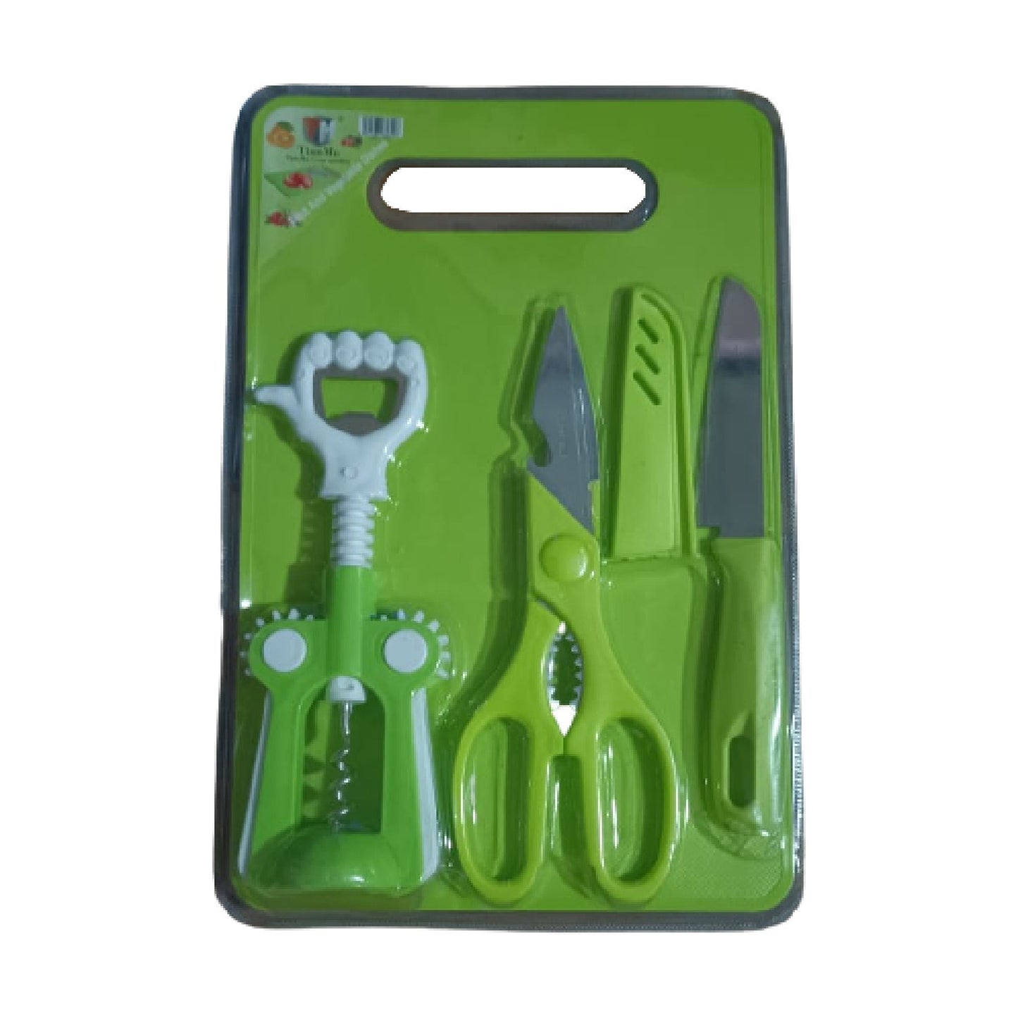 Plastic Chopping Board with Knife Set and Scissor And Wine Stainless Steel And Plastic Kitchen item Multipurpose cutting vegetables - infinityexculsivestore.com