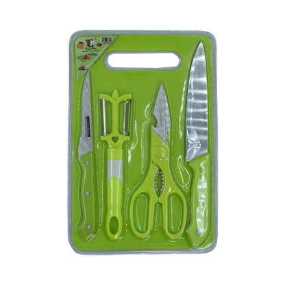 Plastic Chopping Board with Knife Set and Scissor And Wine Stainless Steel And Plastic Kitchen item Multipurpose cutting vegetables - infinityexculsivestore.com