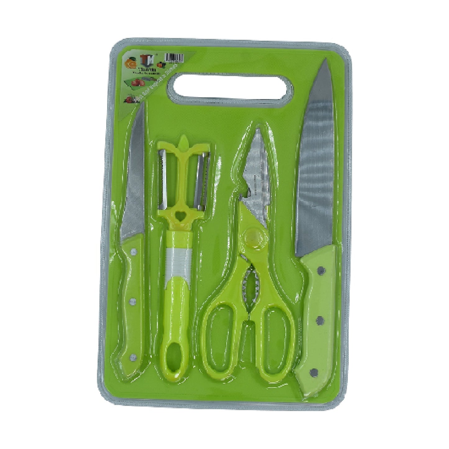 Plastic Chopping Board with Knife Set and Scissor And Wine Stainless Steel And Plastic Kitchen item Multipurpose cutting vegetables - infinityexculsivestore.com