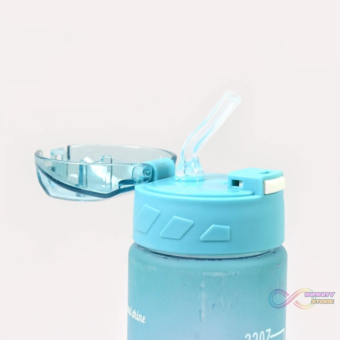 Plastic Colorful Motivational Water Bottle with Straw (900 ML) - infinityexculsivestore.com