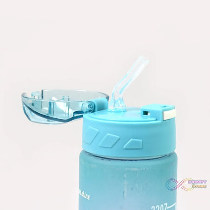 Plastic Colorful Motivational Water Bottle with Straw (900 ML) - infinityexculsivestore.com