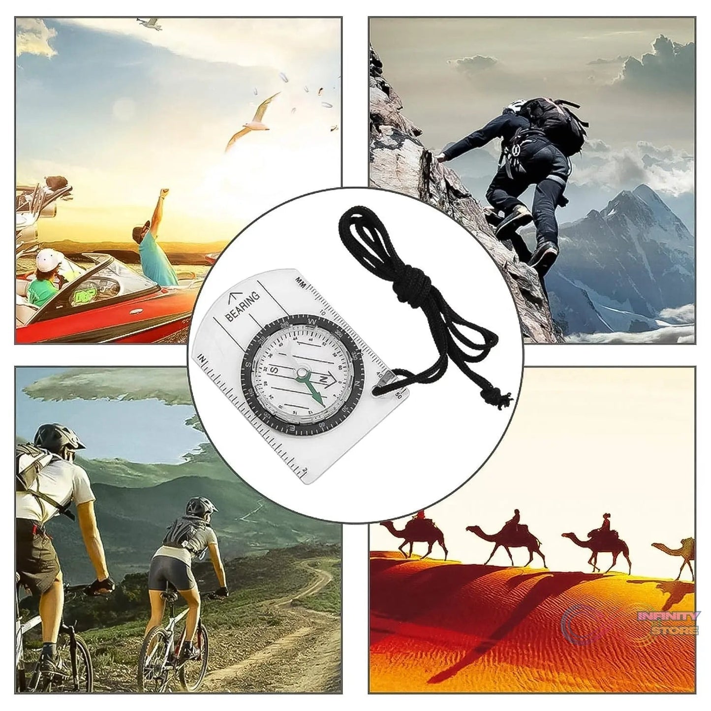 Plastic Compass for Travel Outdoor Compass (1 Pc) - infinityexculsivestore.com