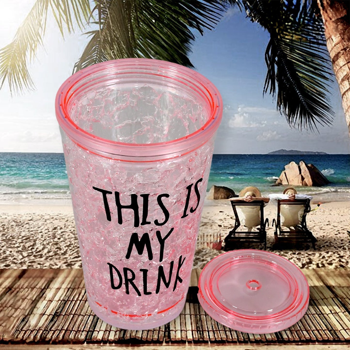 Plastic Creative Cold Drink Cup, Reusable Tea Coffee Tumbler with Lid and Straw, Double Wall Plastic Drinking Sport Bottle, Travel Tumbler - infinityexculsivestore.com