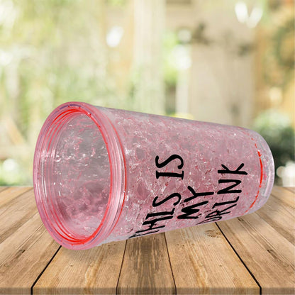 Plastic Creative Cold Drink Cup, Reusable Tea Coffee Tumbler with Lid and Straw, Double Wall Plastic Drinking Sport Bottle, Travel Tumbler - infinityexculsivestore.com