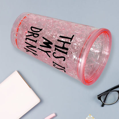 Plastic Creative Cold Drink Cup, Reusable Tea Coffee Tumbler with Lid and Straw, Double Wall Plastic Drinking Sport Bottle, Travel Tumbler - infinityexculsivestore.com