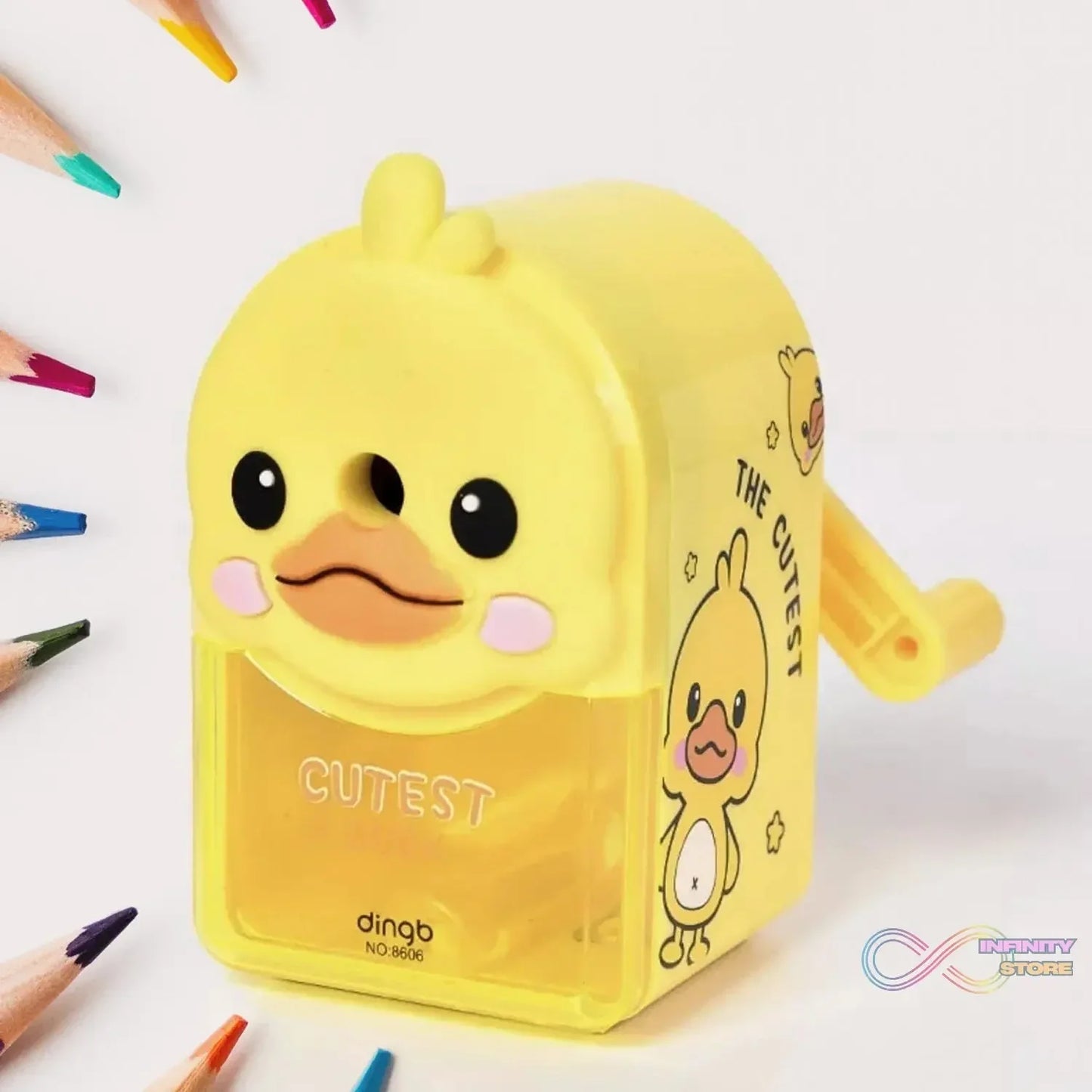 Plastic Cutest Duck Pencil Sharpener (1 Pc) - infinityexculsivestore.com