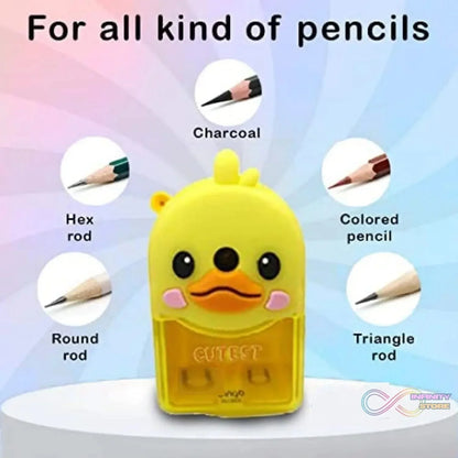 Plastic Cutest Duck Pencil Sharpener (1 Pc) - infinityexculsivestore.com
