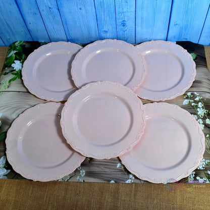 Plastic Dinner Plates Wedding Birthday Party Tableware Supplies (6 Pcs Set) - infinityexculsivestore.com