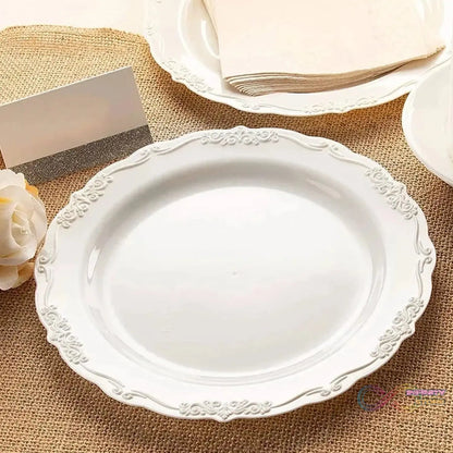 Plastic Dinner Plates Wedding Birthday Party Tableware Supplies (6 Pcs Set) - infinityexculsivestore.com