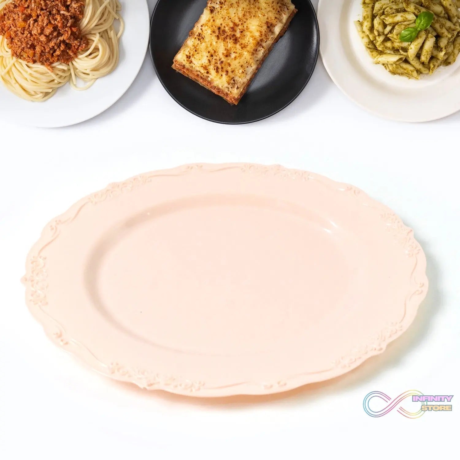 Plastic Dinner Plates Wedding Birthday Party Tableware Supplies (6 Pcs Set) - infinityexculsivestore.com