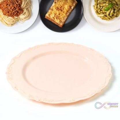 Plastic Dinner Plates Wedding Birthday Party Tableware Supplies (6 Pcs Set) - infinityexculsivestore.com