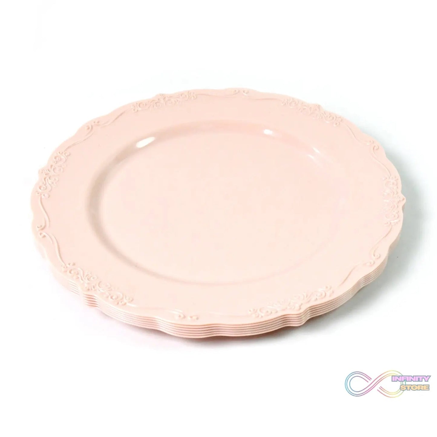 Plastic Dinner Plates Wedding Birthday Party Tableware Supplies (6 Pcs Set) - infinityexculsivestore.com