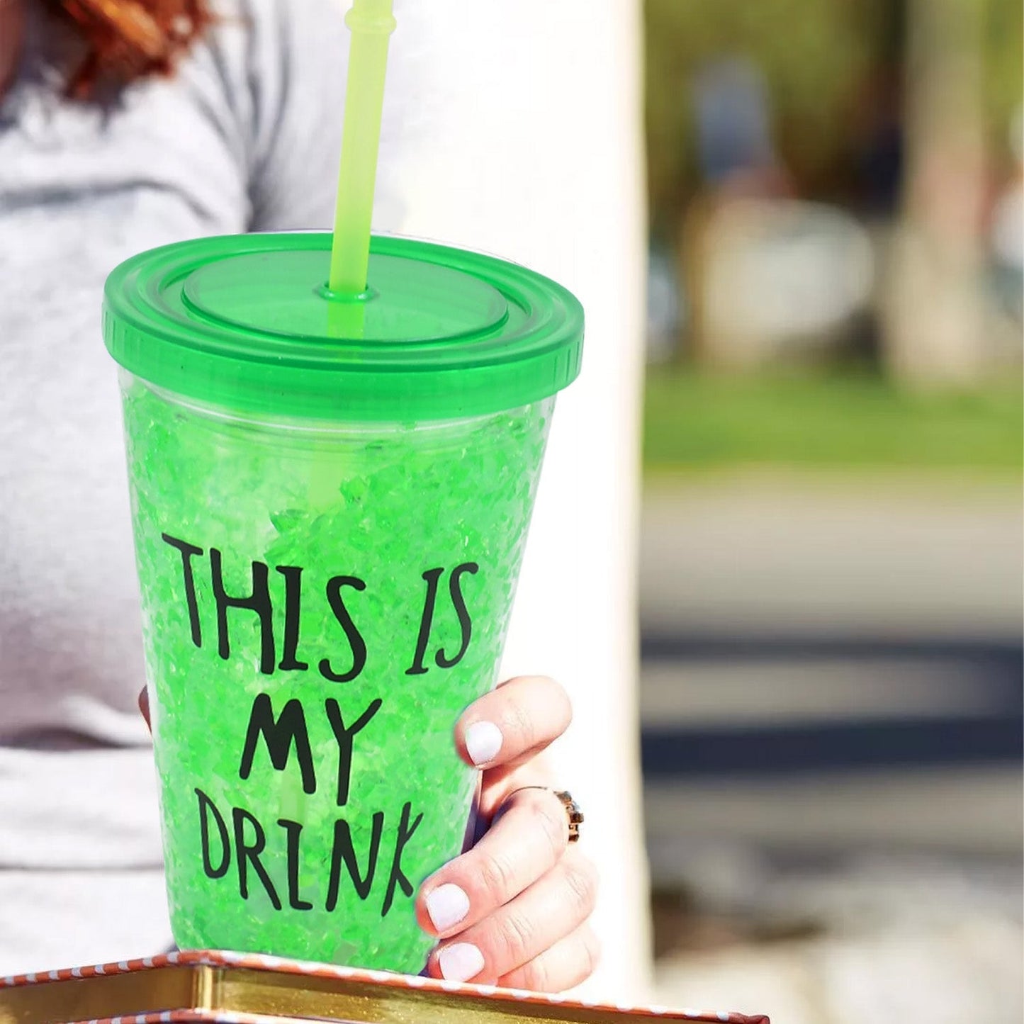 Plastic Drink Cup, Tea Coffee Tumbler with Lid and Straw (1 Pc) - infinityexculsivestore.com