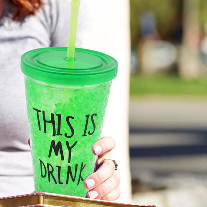 Plastic Drink Cup, Tea Coffee Tumbler with Lid and Straw (1 Pc) - infinityexculsivestore.com