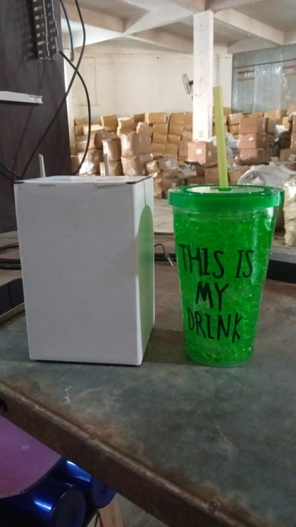 Plastic Drink Cup, Tea Coffee Tumbler with Lid and Straw (1 Pc) - infinityexculsivestore.com