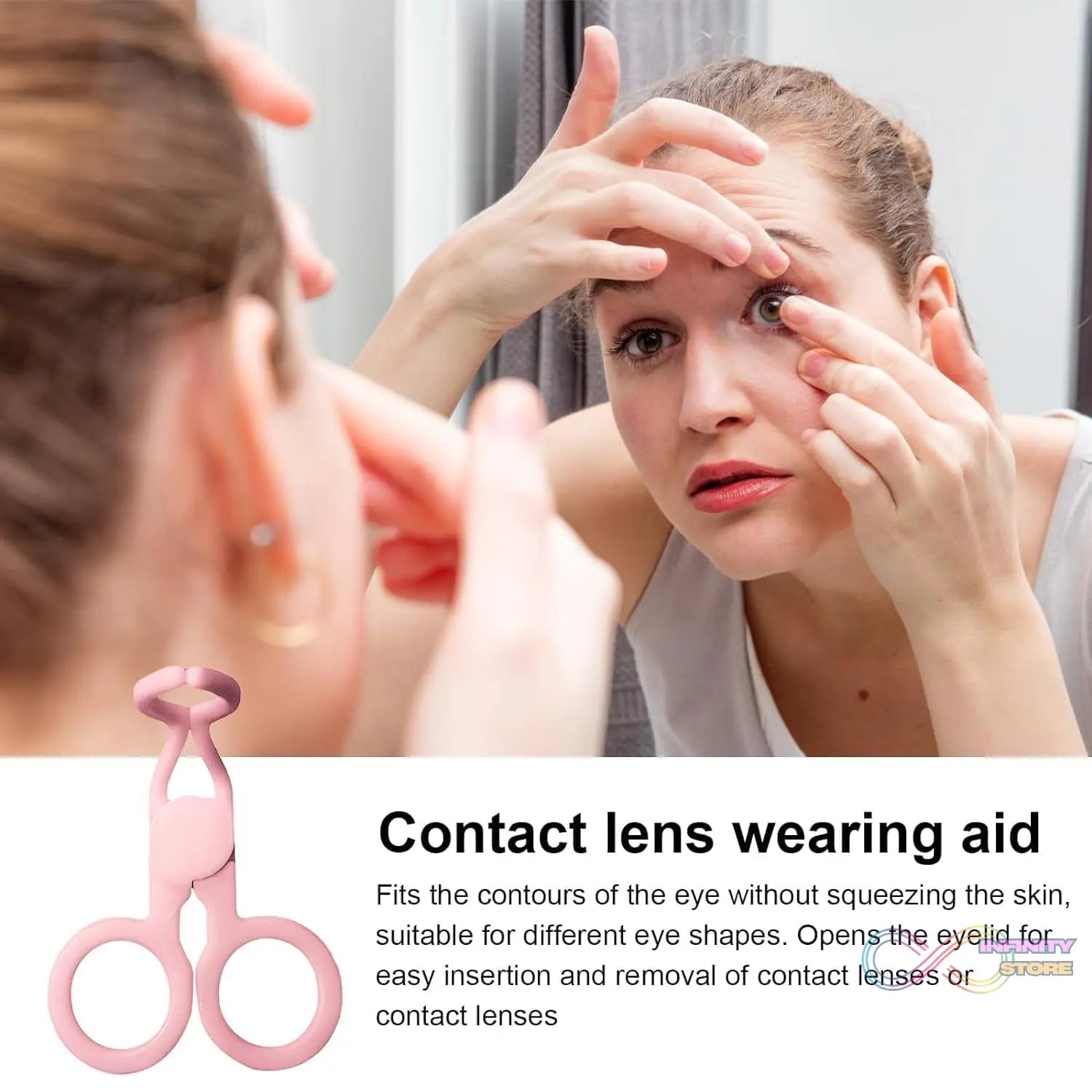 Plastic Ergonomic Women Eye Care Contact Lenses Inserter Remover Tool (1 Pc) - infinityexculsivestore.com