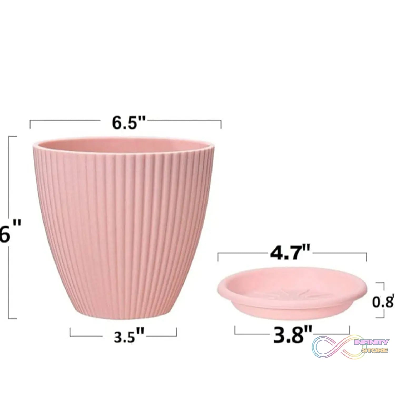 Plastic Flower Pot with Bottom Tray (5 Pcs Set) - infinityexculsivestore.com