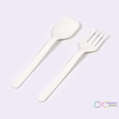 Pack of plastic forks and spoons for events
