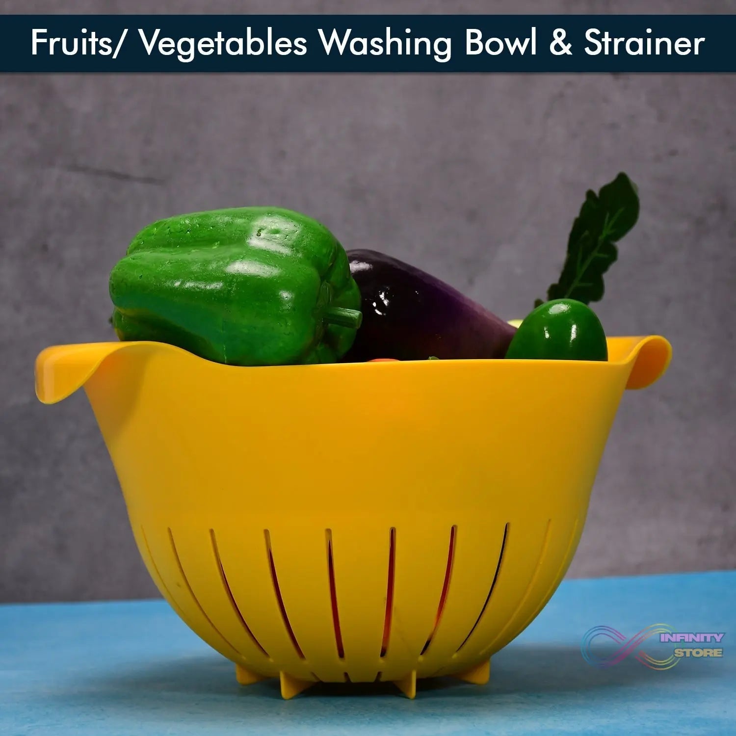 Plastic Fruits Vegetable Noodles Pasta Washing Bowl & Strainer - infinityexculsivestore.com
