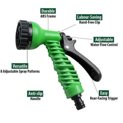 Plastic Garden Hose Nozzle Water Spray Gun Connector Tap Adapter Set - infinityexculsivestore.com
