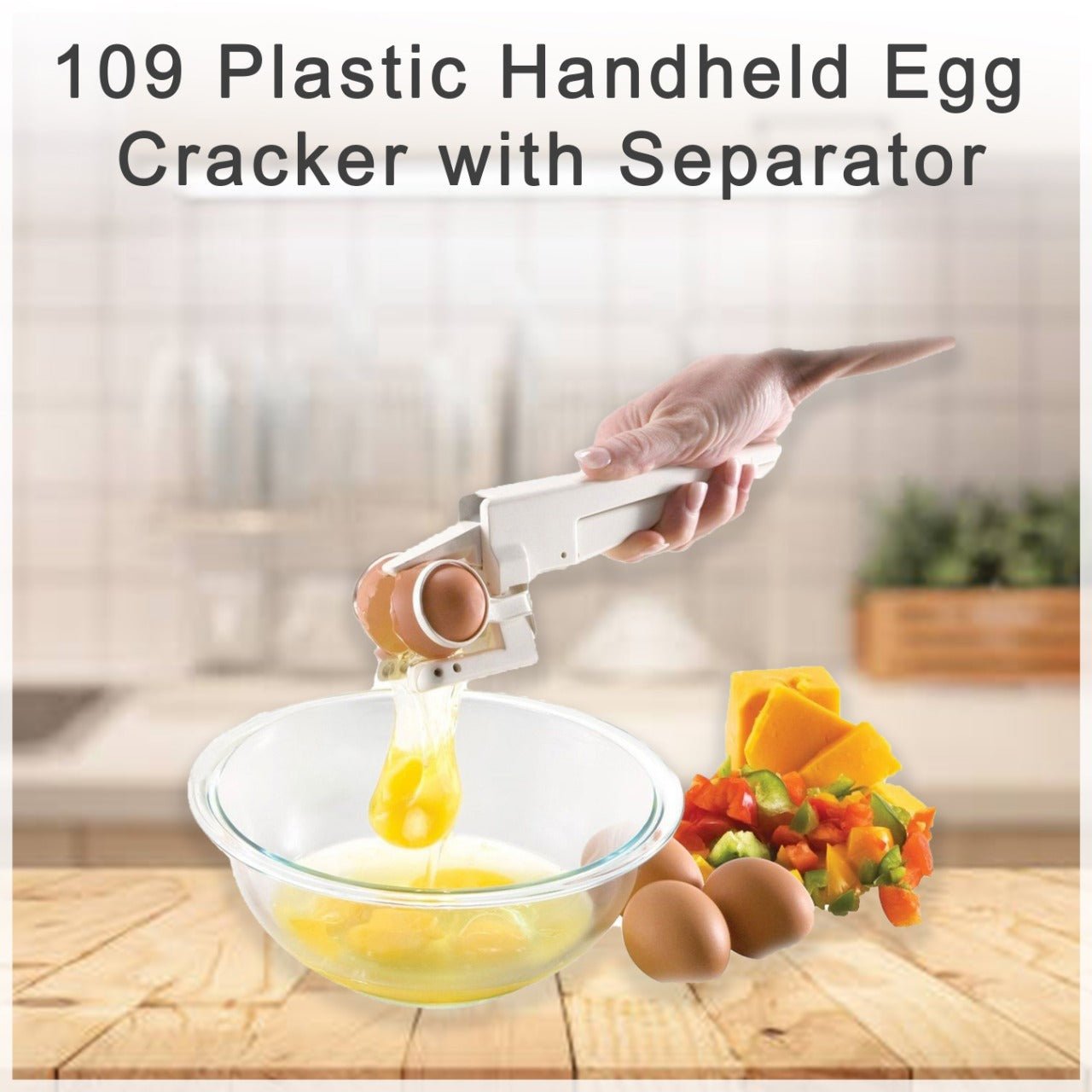 Plastic Handheld Egg Cracker with Separator - infinityexculsivestore.com