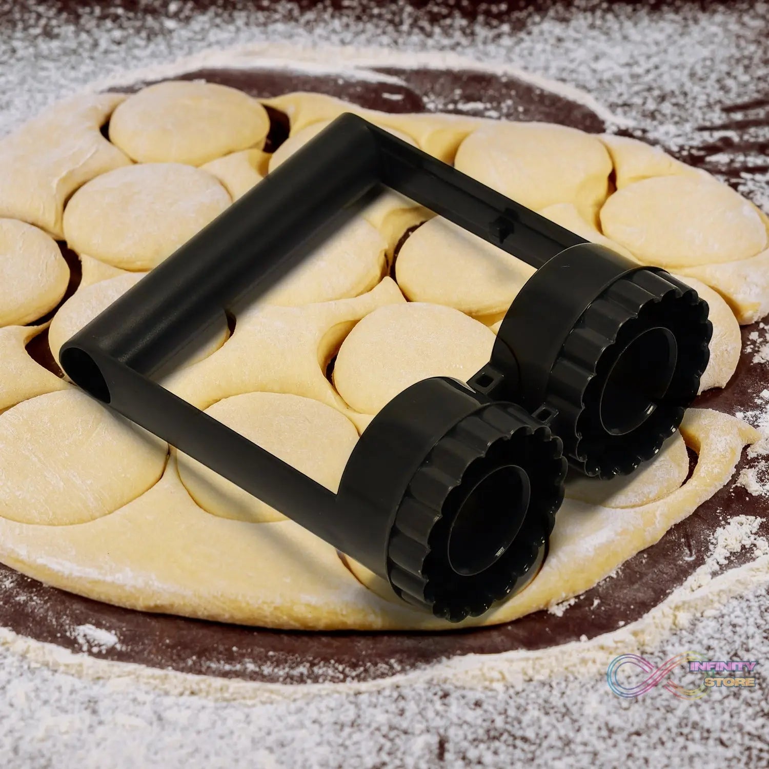 Plastic Handle Fancy Scalloped Edge Shape Cookie Cutter Biscuit Mold Cake Decoration Tools - infinityexculsivestore.com