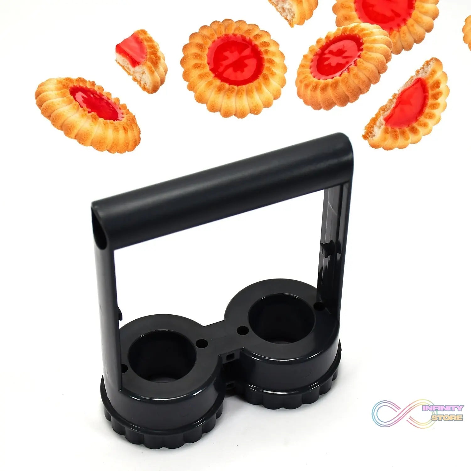 Plastic Handle Fancy Scalloped Edge Shape Cookie Cutter Biscuit Mold Cake Decoration Tools - infinityexculsivestore.com