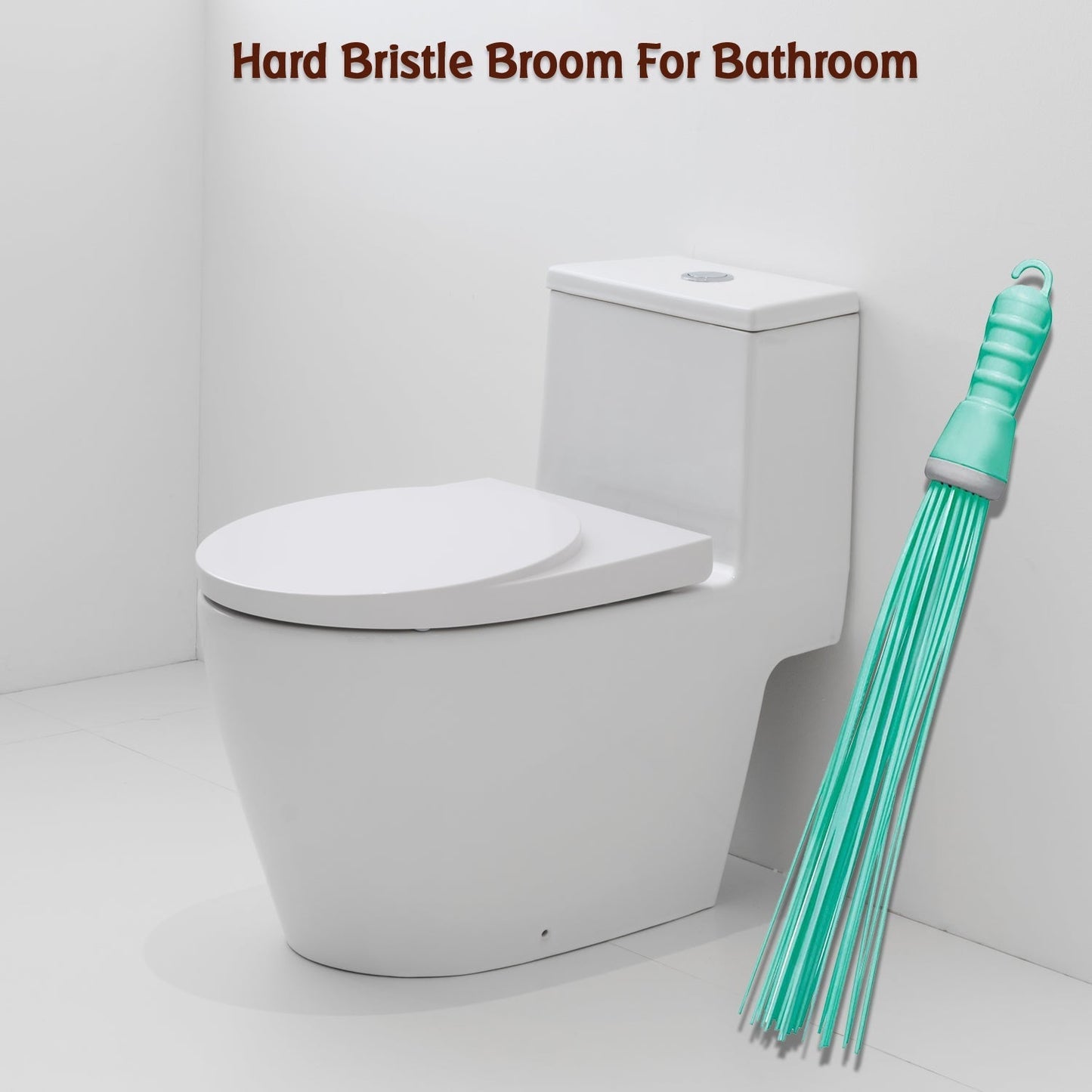 Plastic Hard Bristle Broom for Bathroom Floor Cleaning and Scrubbing, Wet and Dry Floor Cleaning - infinityexculsivestore.com