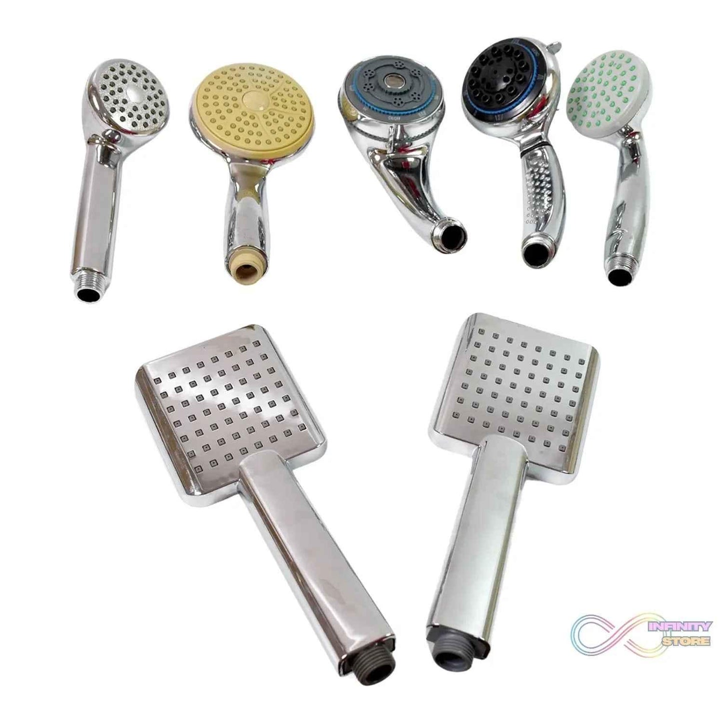 Plastic High Pressure Handheld Shower Head (1 Pc / Mix Design & Size) - infinityexculsivestore.com